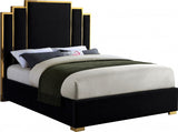 BILBAO Black & Gold Velvet Bed