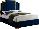 BILBAO Blue & Gold Velvet Bed