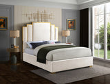 BILBAO Cream & Gold Velvet Bed