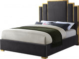 BILBAO Gray & Gold Velvet Bed