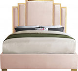 BILBAO Pink & Gold Velvet Bed