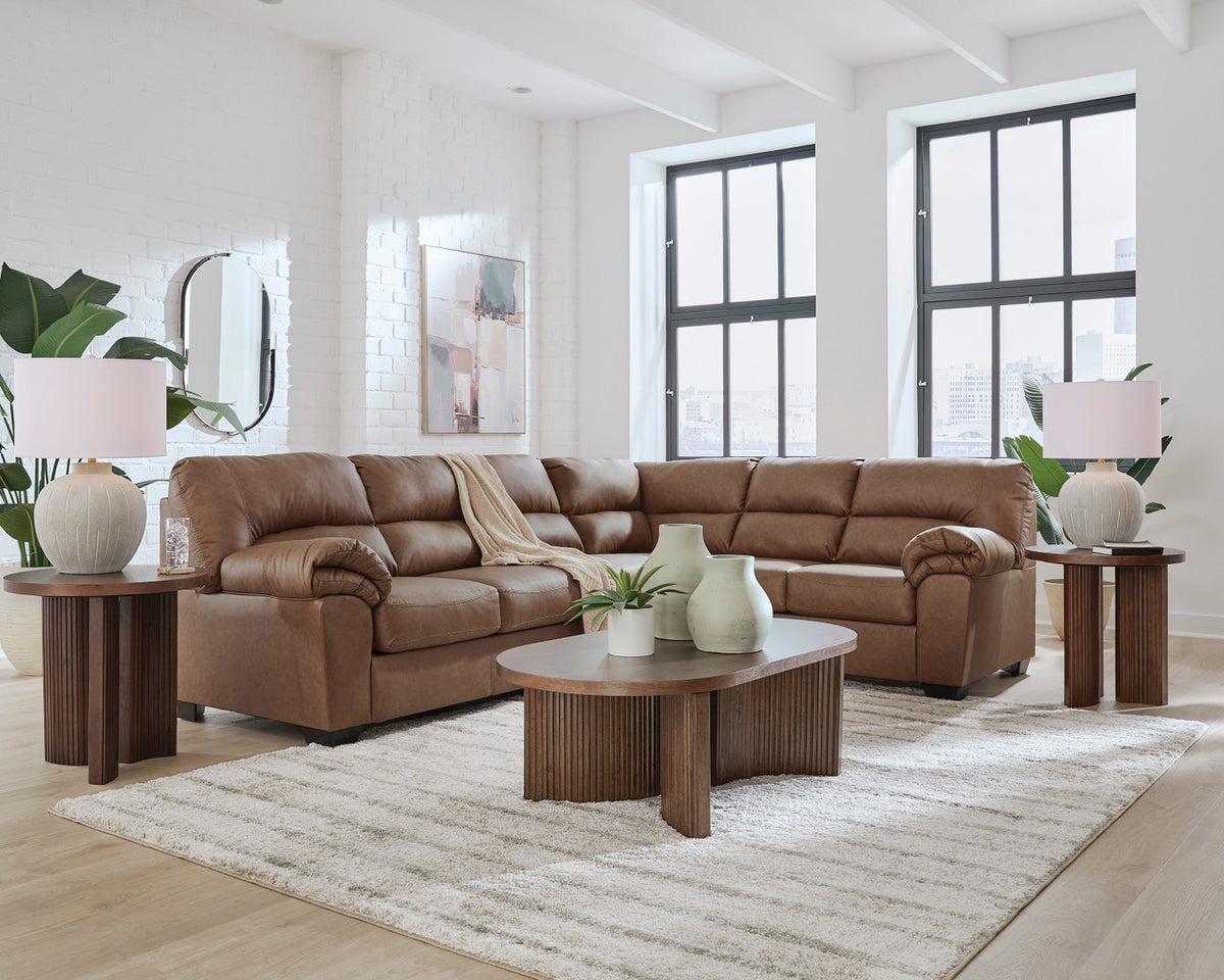 BLADEN Caramel Microsuede 119" x 92" Sectional
