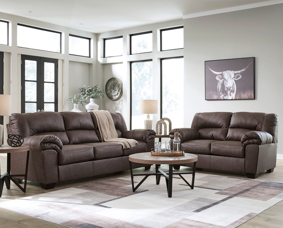 BLADEN Dark Brown Microsuede 66" Wide x 38" Height Loveseat
