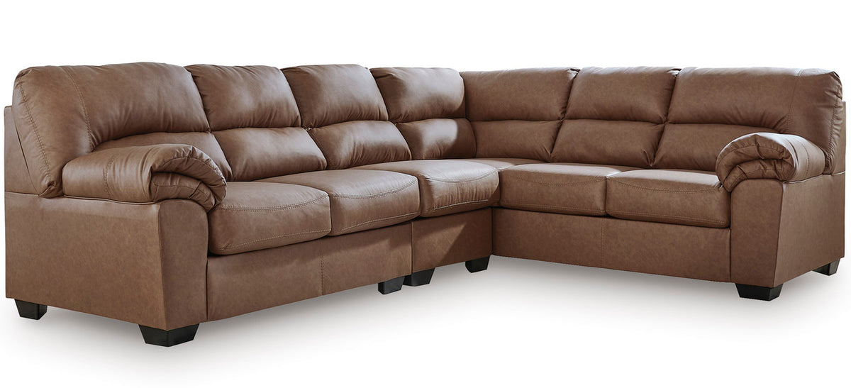 BLADEN Caramel Microsuede 119" x 92" Sectional
