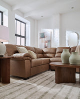 BLADEN Caramel Microsuede 119" x 92" Sectional