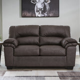 BLADEN Dark Brown Microsuede 66" Wide x 38" Height Loveseat