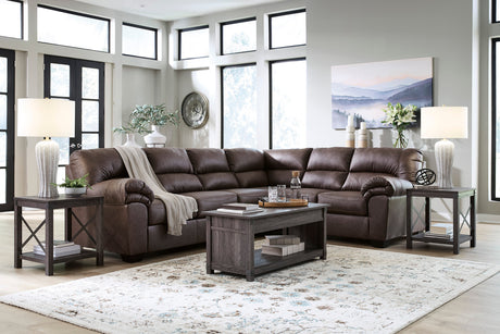BLADEN Dark Brown Microsuede 119" x 92" Sectional