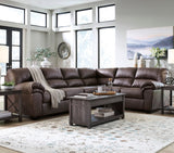 BLADEN Dark Brown Microsuede 119" x 92" Sectional