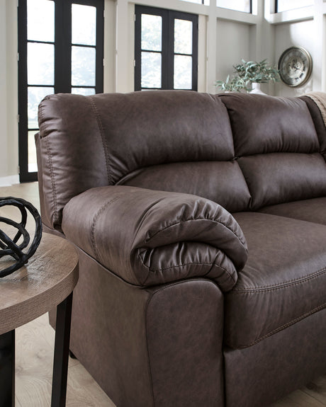 BLADEN Dark Brown Microsuede 119" x 92" Sectional