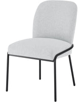 BLASE White Marble & Gray Fabric 5 Piece Dining Set