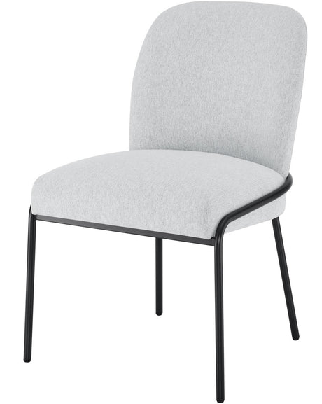 BLASE White Marble & Gray Fabric 5 Piece Dining Set