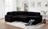BLEMSEE Black 122" Wide Sleeper Sectional