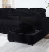 BLEMSEE Black 122" Wide Sleeper Sectional
