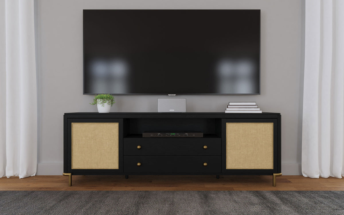 BLUMHOUSE Black 80" Wide x 26" Height TV Stand