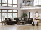 BOCELLI Chocolate Corduroy 151" Wide x 121" Depth Oversized Sectional