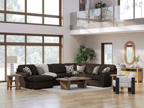 BOCELLI Chocolate Corduroy 151" Wide x 121" Depth Oversized Sectional