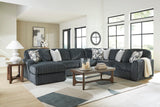BOCELLI Dark Gray Corduroy 151" Wide x 121" Depth Oversized Sectional