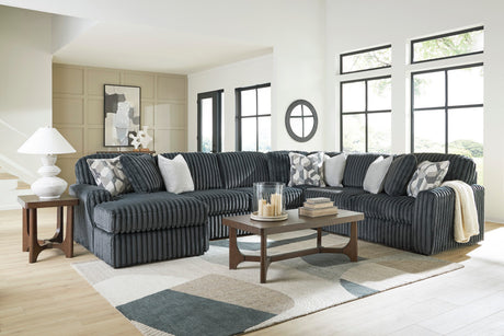 BOCELLI Dark Gray Corduroy 151" Wide x 121" Depth Oversized Sectional