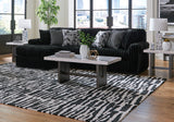 BOCELLI Black Corduroy 120" Wide x 65" Depth Oversized Sectional