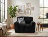 BOCELLI Black Corduroy 52" Wide x 41" Depth Oversized Arm Chair