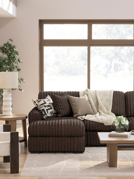 BOCELLI Chocolate Corduroy 151" Wide x 121" Depth Oversized Sectional