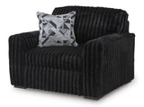 BOCELLI Black Corduroy 52" Wide x 41" Depth Oversized Arm Chair