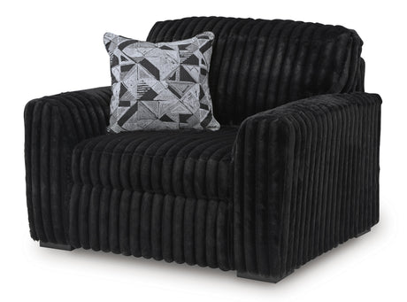 BOCELLI Black Corduroy 52" Wide x 41" Depth Oversized Arm Chair