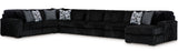 BOCELLI Black Corduroy 223" Wide x 121" Depth Oversized Sectional