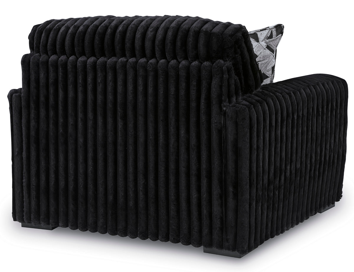 BOCELLI Black Corduroy 52" Wide x 41" Depth Oversized Arm Chair