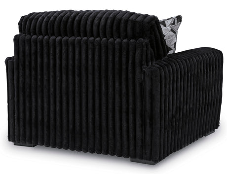 BOCELLI Black Corduroy 52" Wide x 41" Depth Oversized Arm Chair