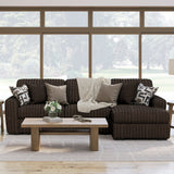 BOCELLI Chocolate Corduroy 120" Wide x 65" Depth Oversized Sectional