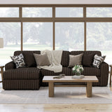 BOCELLI Chocolate Corduroy 120" Wide x 65" Depth Oversized Sectional