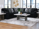BOCELLI Black Corduroy 121" Wide x 121" Depth Oversized Sectional