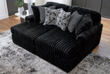 BOCELLI Black Corduroy 80" Wide x 65" Depth Oversized Double-Chaise