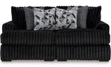 BOCELLI Black Corduroy 80" Wide x 65" Depth Oversized Double-Chaise