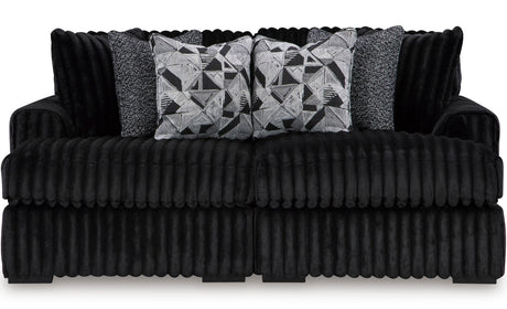 BOCELLI Black Corduroy 80" Wide x 65" Depth Oversized Double-Chaise