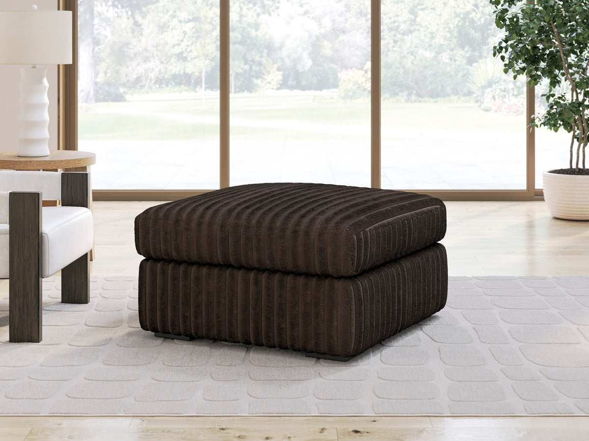 BOCELLI Chocolate Corduroy 39" Wide Oversized Ottoman