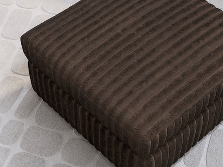 BOCELLI Chocolate Corduroy 39" Wide Oversized Ottoman