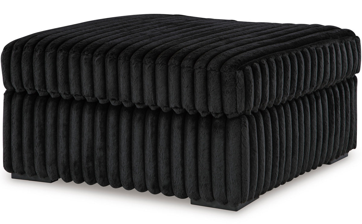 BOCELLI Black Corduroy 39" Wide Oversized Ottoman