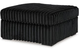 BOCELLI Black Corduroy 39" Wide Oversized Ottoman