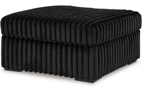 BOCELLI Black Corduroy 39" Wide Oversized Ottoman
