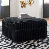 BOCELLI Black Corduroy 39" Wide Oversized Ottoman