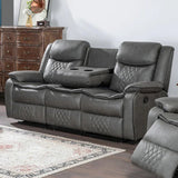 BOLDER Gray 79" Wide Reclining Sofa with Drop Down Table and Wireless Charger