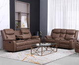 BOLDER Brown Reclining Sofa & Loveseat