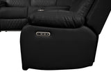 BORGNE Black 100" Wide Power Reclining Sectional with Speakers