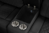 BORGNE Black 100" Wide Power Reclining Sectional with Speakers