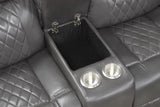 BORGNE Gray 100" Wide Power Reclining Sectional with Speakers