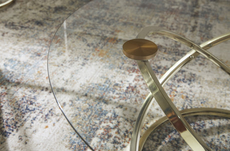 BOSANOVA Gold Metal & Clear Glass 3 Piece Table Set