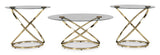 BOSANOVA Gold Metal & Clear Glass 3 Piece Table Set