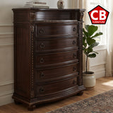BOWEN Brown Cherry 45" x 58" Height Chest with Marble-Top
